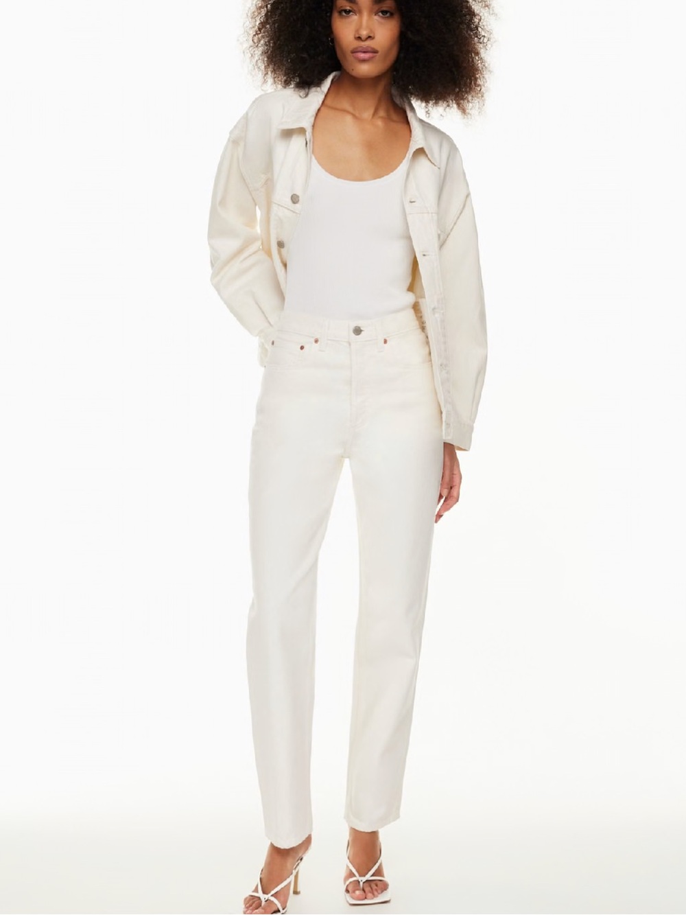 Denim Forum Cream High-Rise '90s Boyfriend Jeans